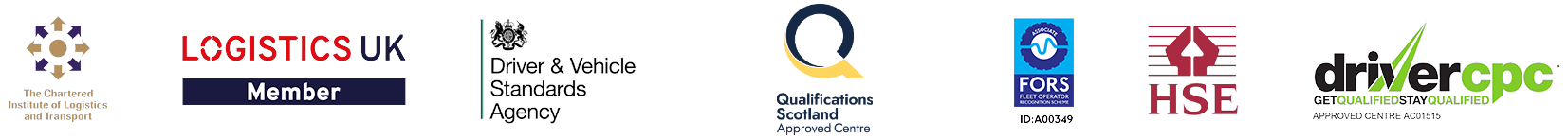 Chartwise accreditations: CILT, Logistics UK, DVSA, Qualifications Scotland, FORS, HSE, Driver CPC